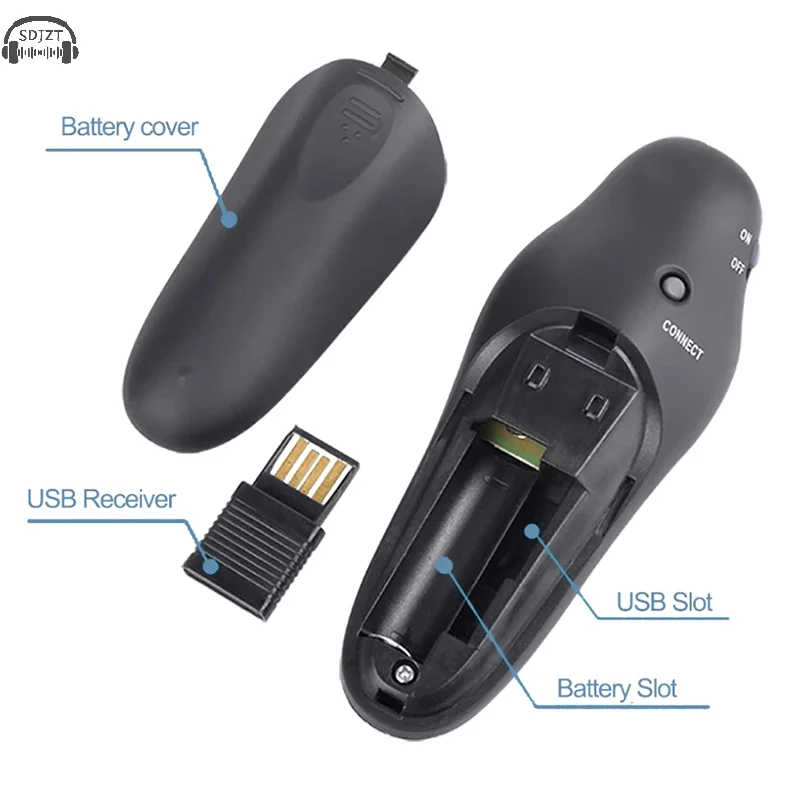 Powerpoint Clicker 2.4GHz Wireless USB Presentation PPT Flip Pen Pointer with Red Light Remote Control For Teacher