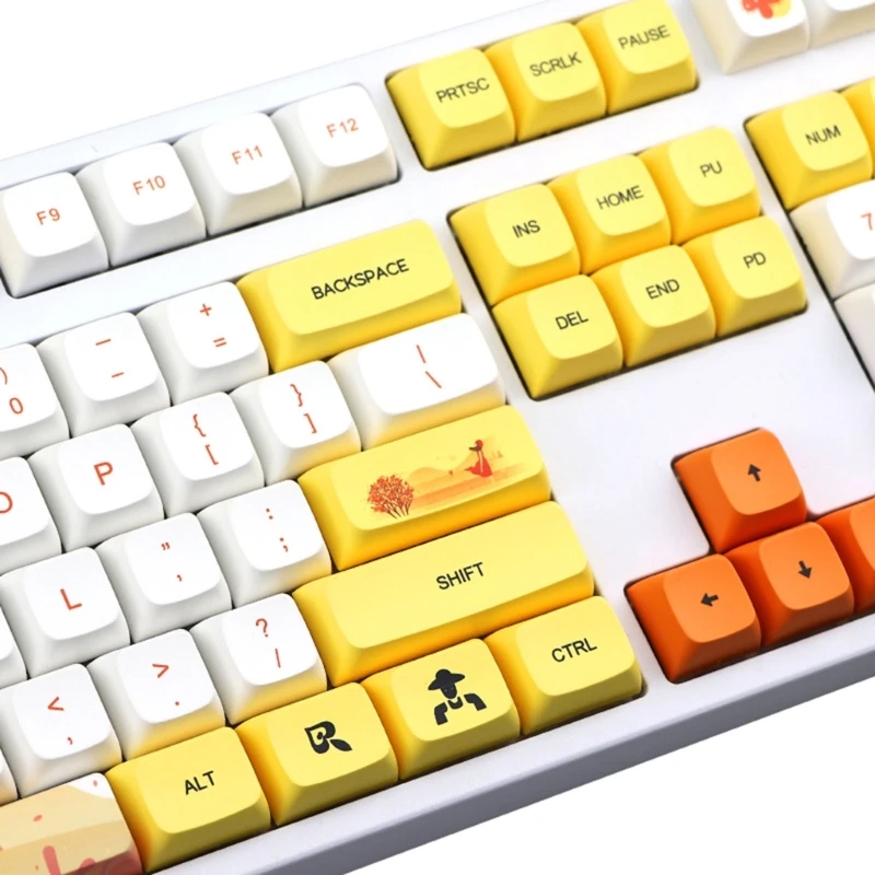 

K0AC Thick PBT Dye SUB XDA Keycaps 129 Keys Keycap Autumn For 61/68/75/84/980/104/108 Game Mechanical Keyboard Keycap