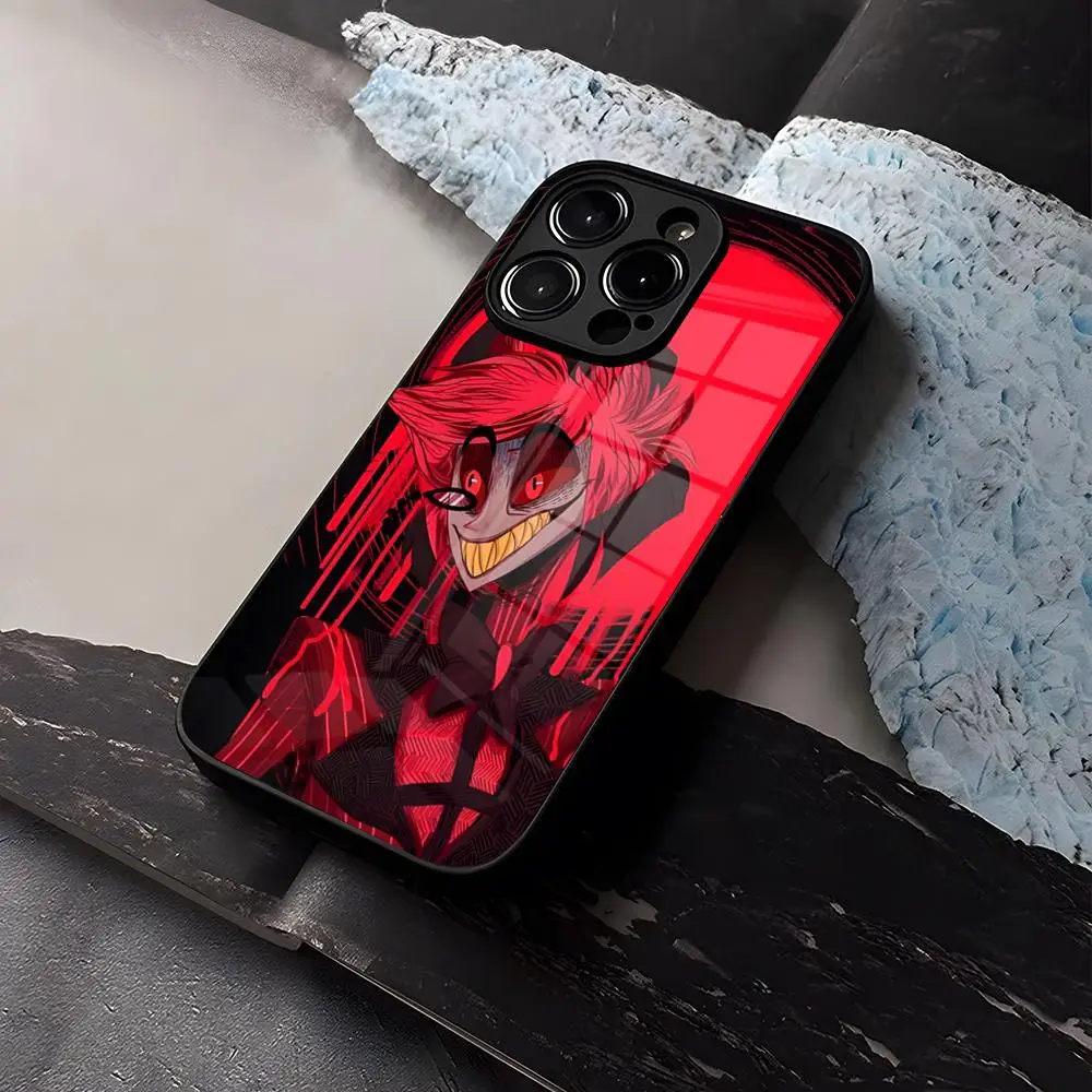HazbinS H-Hotels AlastorS Phone Case Tempered Glass For iPhone 13 14 12 15 11 Pro XS Max Plus Mini X XR 8 7 6s SE202