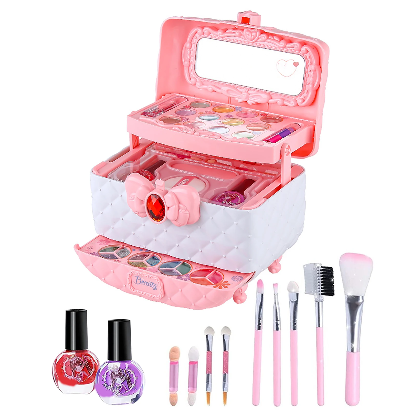 Maquillage Enfant Filles, Lavable Malette Maquillage Jouet pour Enf