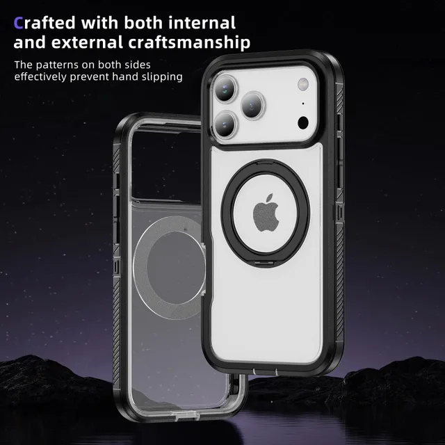 iPhone Clear Armor Case with 360° Ring Stand 2