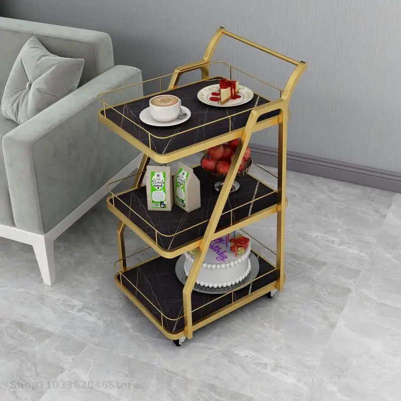 Drinks And Drinks Tea Trolley Restaurant 4s Shop Hotel Bar Ktv Mobile Trolley Shelf Dining Car