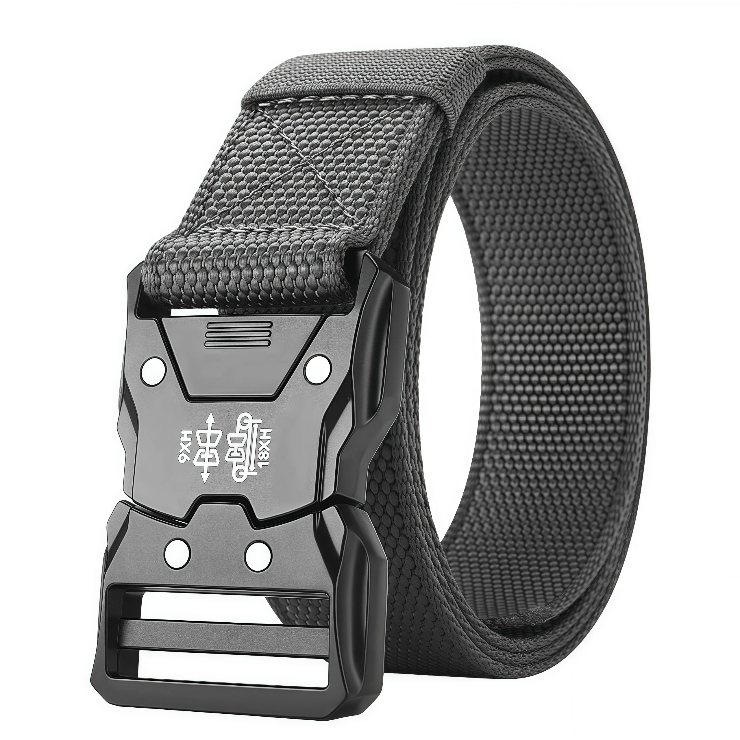 Tactical Canvas Utility Belt for Men - Durable, Breathable, Automatic Buckle - Black