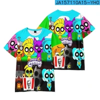 Sprunki T Shirt 3-14 years Summer Short Sleeve Boys Girls Tops Tees Kids Fashion Casual O Neck Street Trend Clothing 1