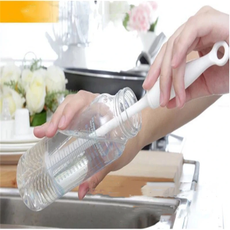 Silicone bottle cleaning brush for glass bottle feeding coffee tea