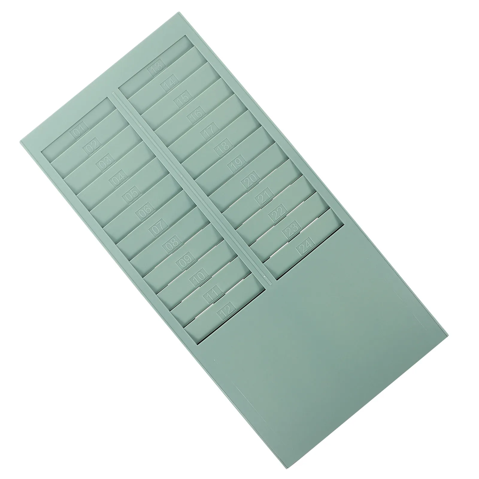 24칸 시간 기록 카드 보관 랙 벽걸이형 플라스틱 출석증 홀더 (사무실, 공장, 작업자 시계 설치용)