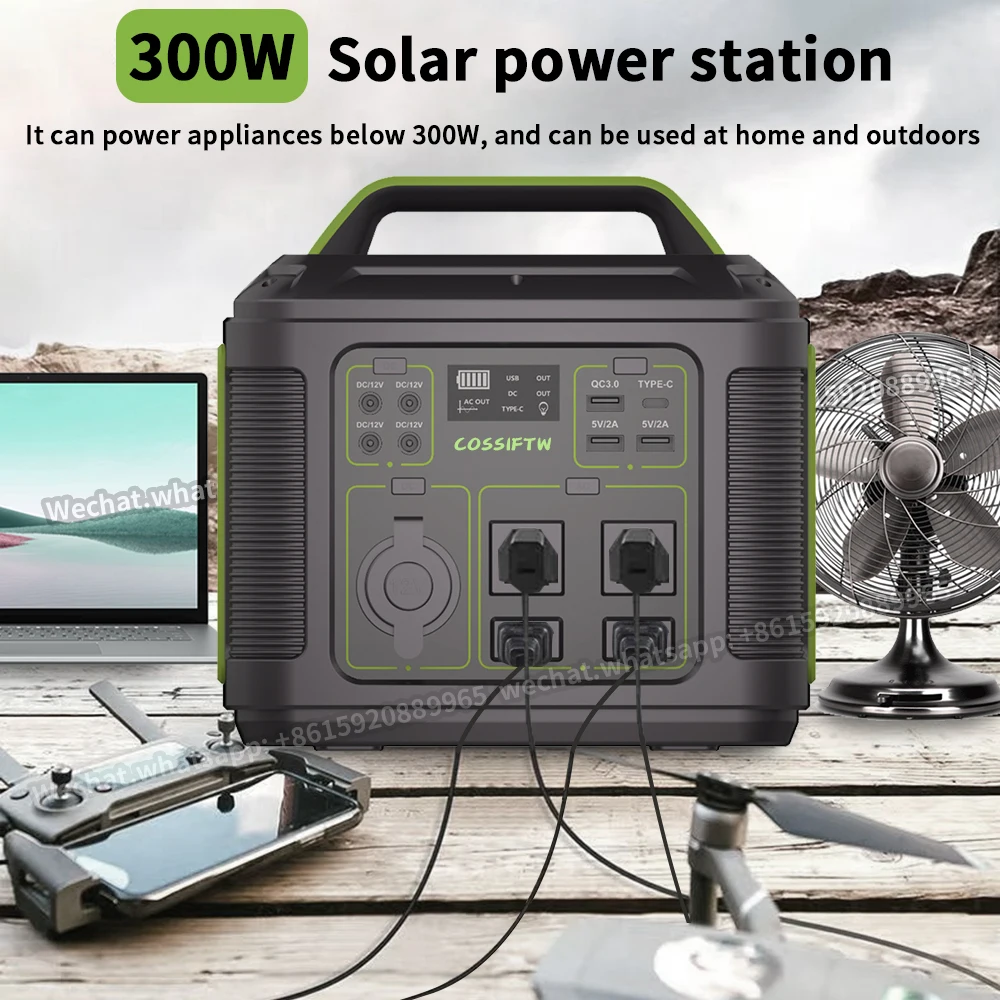 COSSIFTW Portable Power Station 300W H80000MAH Power Bank Generator with QC3.0 PD AC Output for Outdoor Camping Emergency Backup