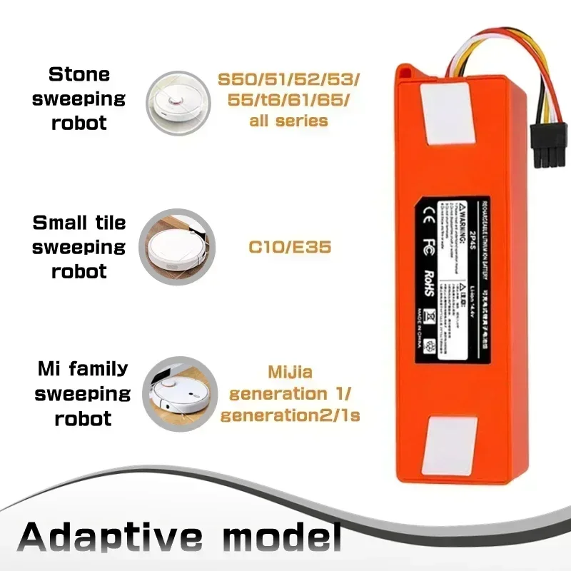 

2023 Upgrade 14.4V 12800mAh li-ion Battery Vacuum Cleaner accessories for xiaomi mi robot Robotics cleaner roborock S50 S51 T4
