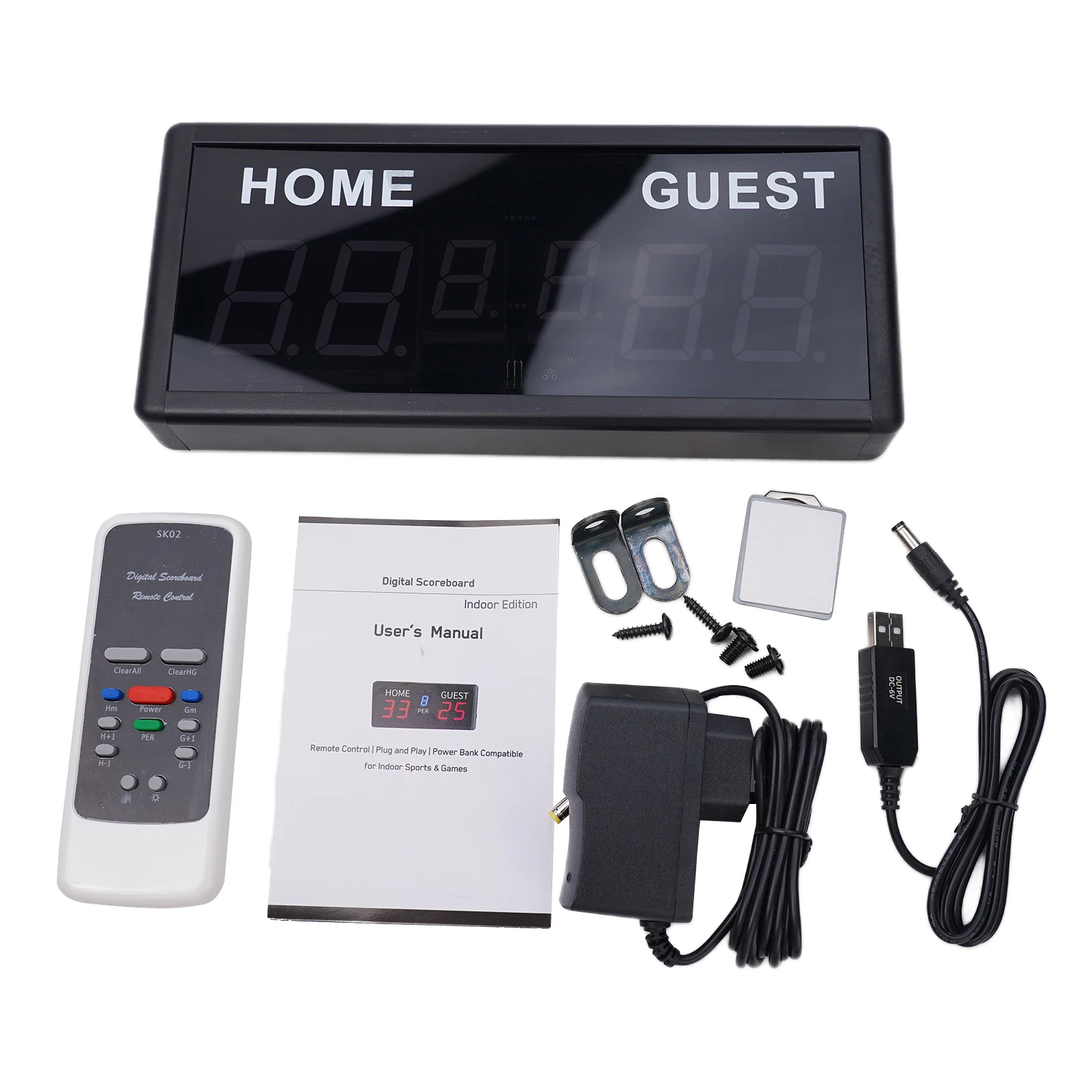Sporting Goods Scoreboard Team Sports Electronic Basketball For Basketball Power Adapter Remote Control Snooker Tennis