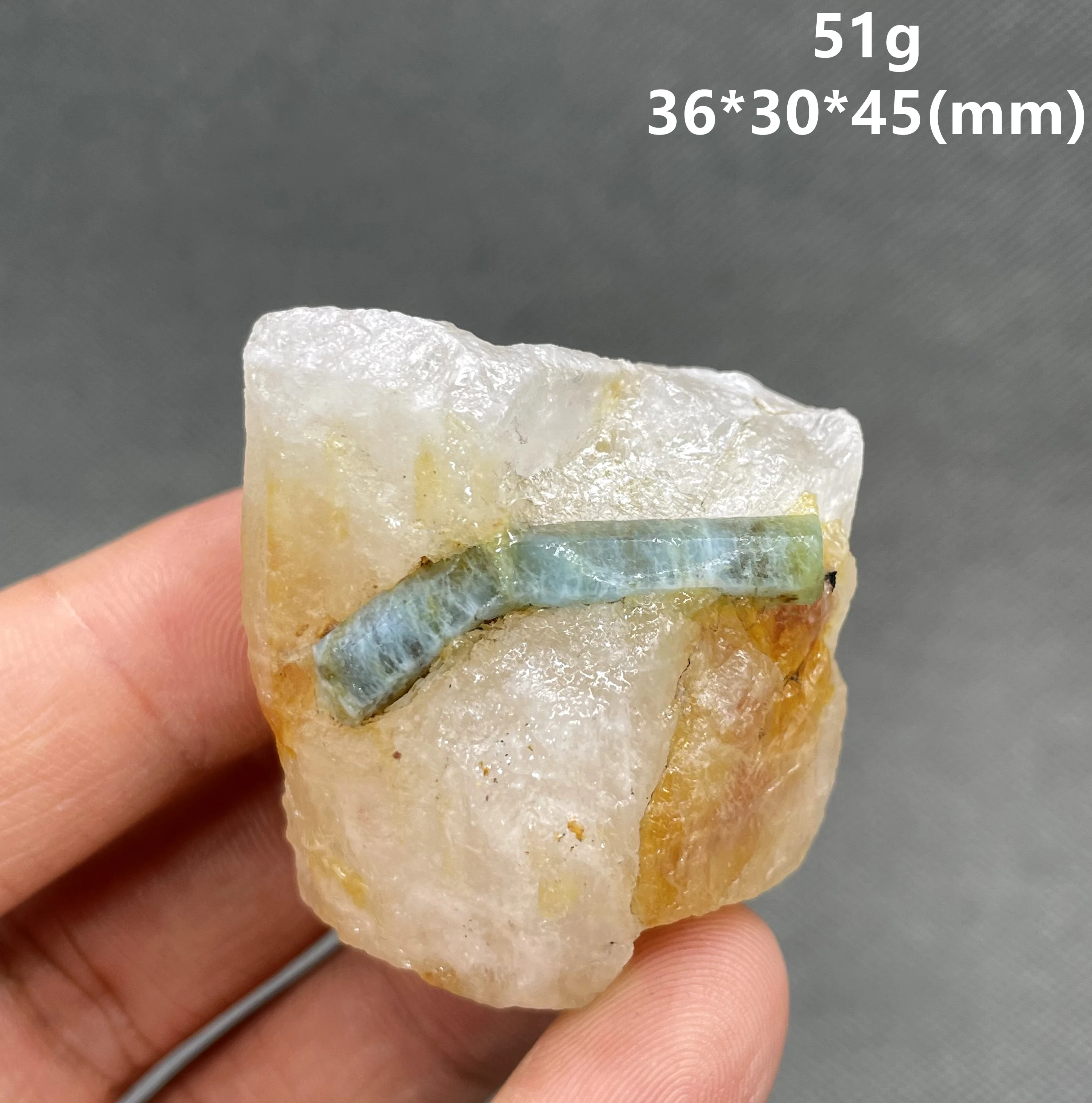 Natural Brazil Aquamarine gem Mineral specimen + healing quartz crystals and stones rock gemstone 5