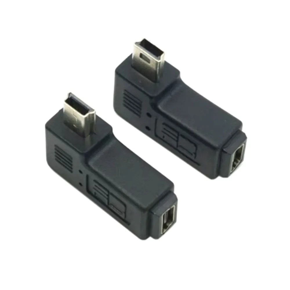 Compact 90° Angle Mini USB to Micro USB Adapter Plug