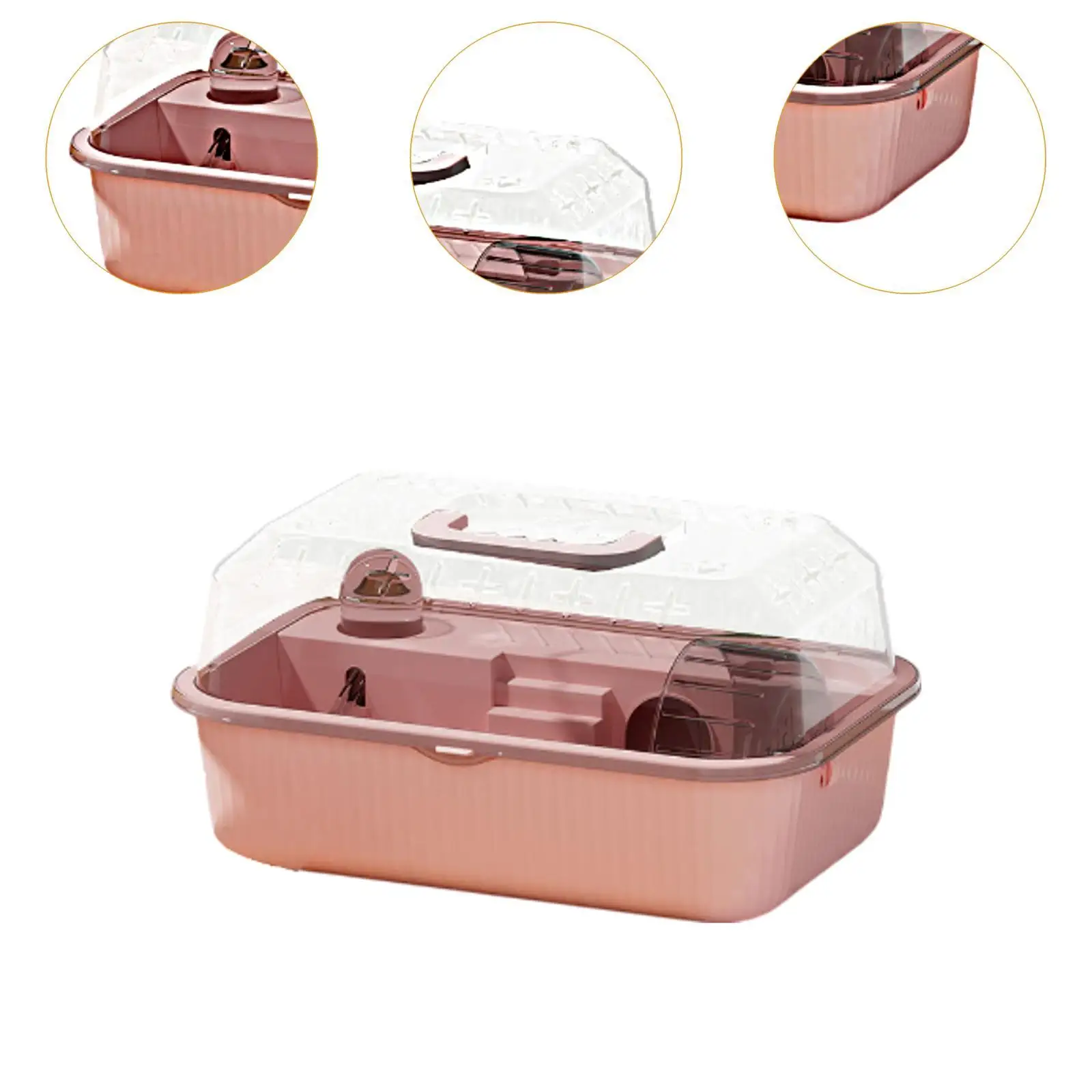 Small Animal Cage Hamster Home Habitat, Portable with Handle Design Pet House Pet Carrier for Rats Gerbil Mice Hedgehog