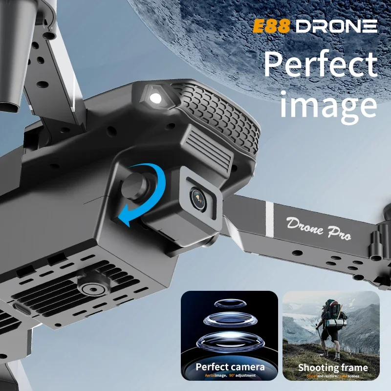 Drone E88 WiFi FPV Caméra HD Retour Auto 1 Batterie Débutant