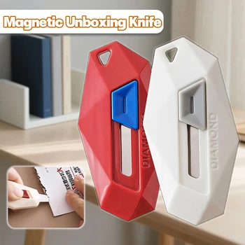 Taglierina portatile per apriscatole con mini coltello multiuso per unboxing rapido di cartone e confezioni Coltello per corriere retrattile 1