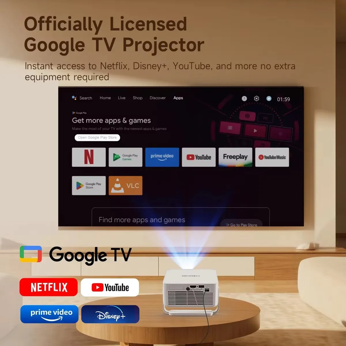 맥큐빅 HY300GT 구글 TV 프로젝터 스마트 HD 빔프로젝터 자동 초점 프로젝터 400 ANSI 루멘 안드로이드 홈시어터용