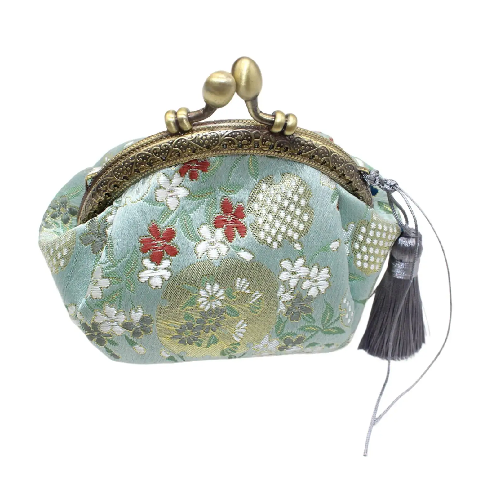 Small Coin Purse Kiss Lock Floral Change Holder Fashion Exquisite Wallet Handmade Embossed for Women Trinkets Storage Cash Gift