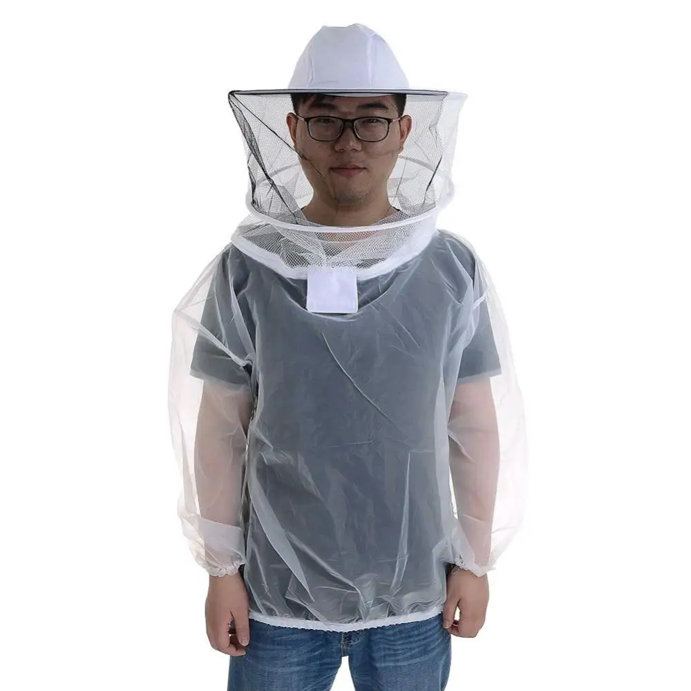 Hat Mesh Smock Beekeepers Beekeeping Anti-Bee Half Body Protective Clothes Transparent Breathable Anti Bite Beekeeping Top beekeeping suit beekeeping clothing