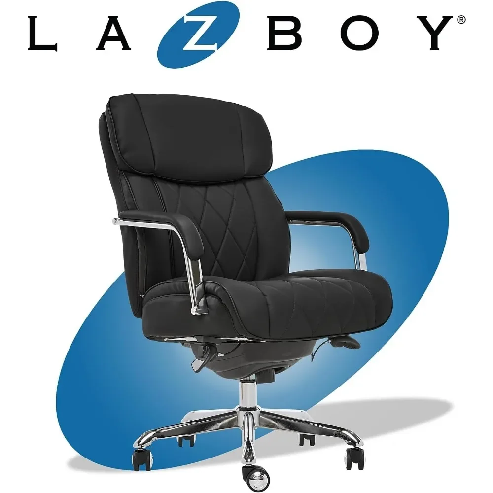 La-Z-Boy Sutherland Ergonomic Faux Leather Swivel Computer and Desk Chair, Black (CHR10048A) 6