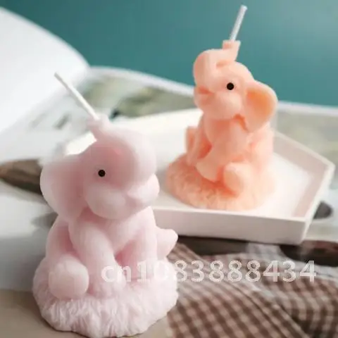

Lucky Elephant Candle Mold DIY Animal Candle Making Supplies Handmade Soap Resin Clay Chocolate Mold Wick Gifts Craft Home Decor