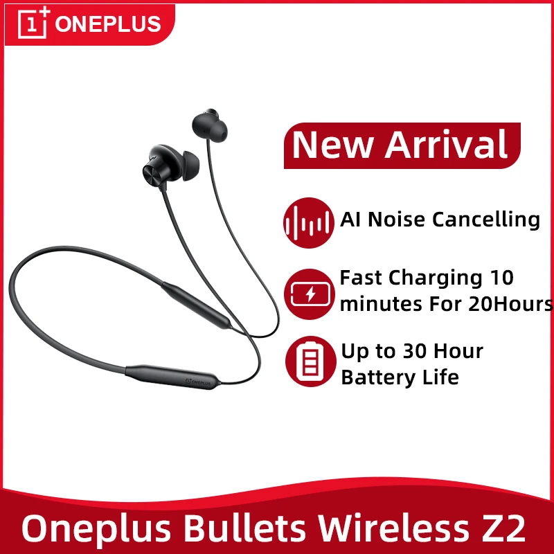 Беспроводные наушники Oneplus Bullets Z2 беспроводные с шумоподавлением драйвер 12 4 мм