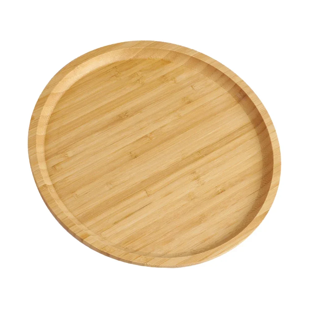 Trays Serving Tray 20*5*30cm Easy To Clean For Fruit Pizza Round Wooden Serving Tray Tableware Stand Food Tray 2