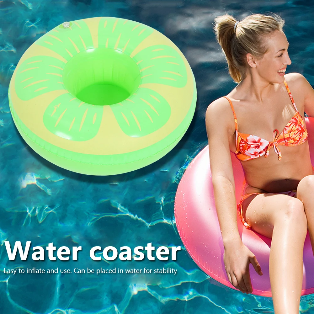 Floating Cup Holder Inflatable Swimming Pool Drink Cup Stand PVC Cooler Table Party Supplies Gift for Family Friends