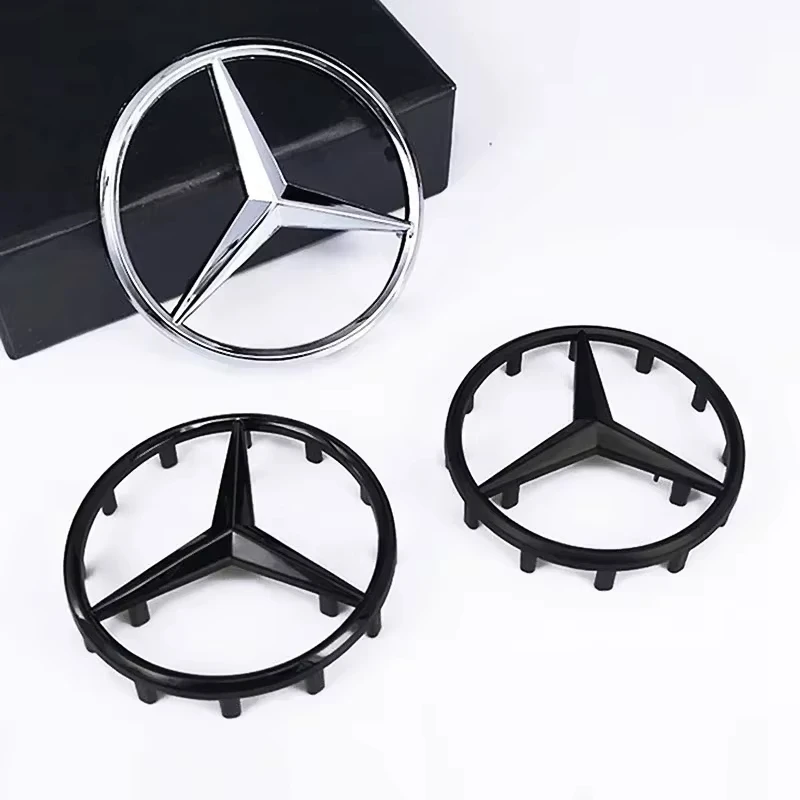 1개 52mm 57mm 자동차 스티어링 휠 로고 엠블럼 커버 스티커 (메르세데스 벤츠 W203 W206 W205 W211 W212 A180 W176 W169 W204 W213 용)