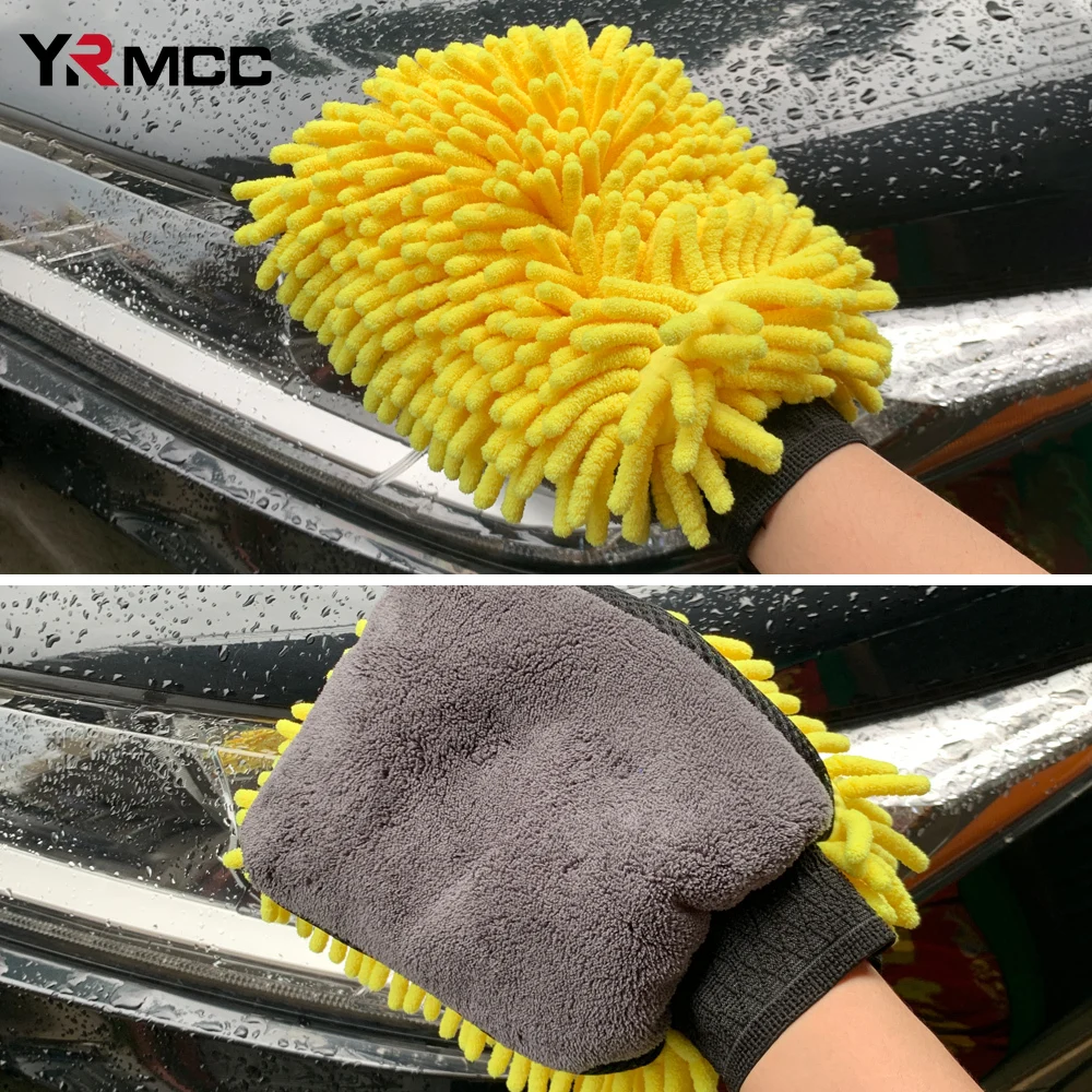 Car wash tool Microfiber Cars Wash Gloves Auto Care Soft No Scratch Super Absorbent Gloves Washing Supplies Car Accessories