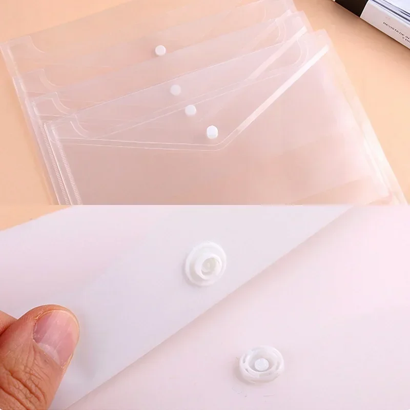 5/10pcs/set A4 Folder Bag Office School Supplies Best Transparent Plastic File Bag Folder Transparent File Paper