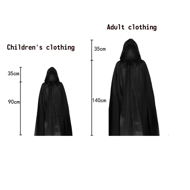 Halloween Party Role Playing Children Adult Death Black Cloak Halloween Skull Ball Costume Prop Set Holiday Gift halloween costume