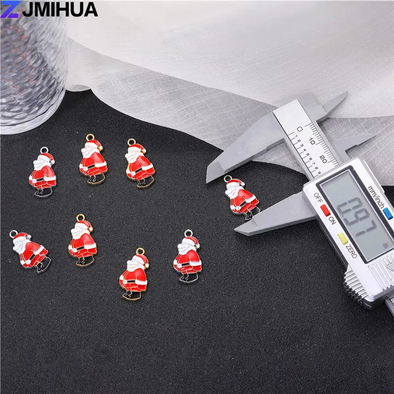 15 stücke Emaille Weihnachten Typ Charms Santa Claus Anhänger Charme Für Schmuck Machen Lieferungen DIY Ohrringe Armbänder Zubehör – Detail 8