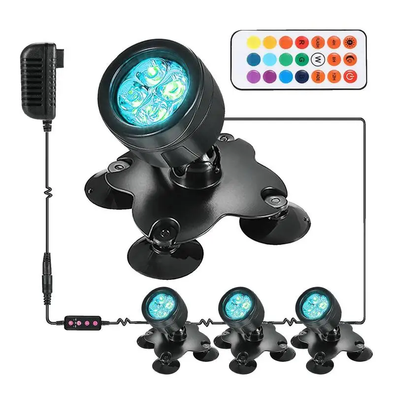 

LEDs Underwater Light 16 Colors RGB IP68 Waterproof Swimming Pool Light RF Remote Control Submersible Lights For Pond Vase