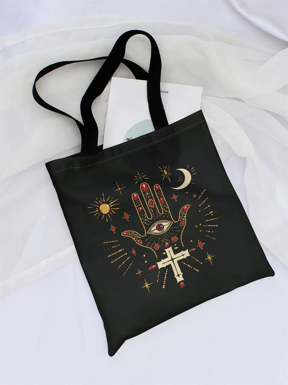 Printed casual handbag, reusable fashionable backpack, multifunctional handbag, canvas shopping bag