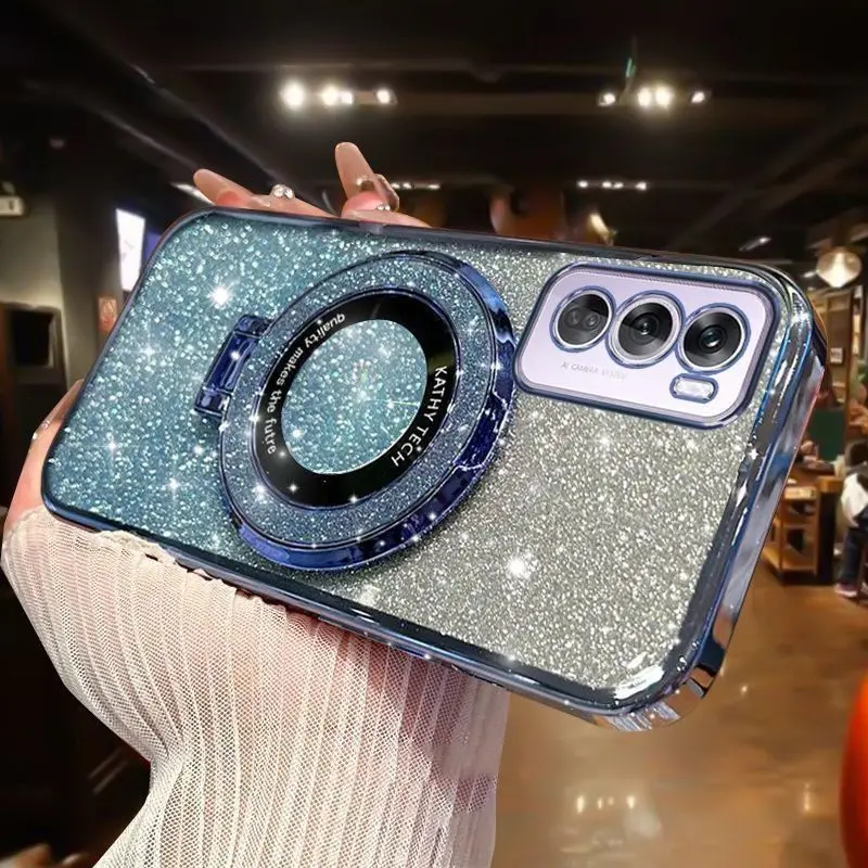 OPPO Reno 12 Pro Sparkling Magnetic Ring Protective Case
