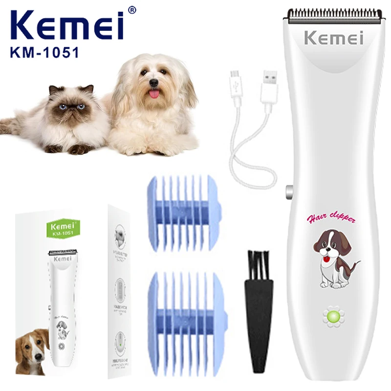 Kemei Quiet Washable USB Rechargeable Cordless Dog Grooming Kit,Electric Pets Hair Trimmers Shaver Shears for Dogs and Cats best selling low noise ball shaped smart pet hair dryer room automatic pet drying box for teddy cats