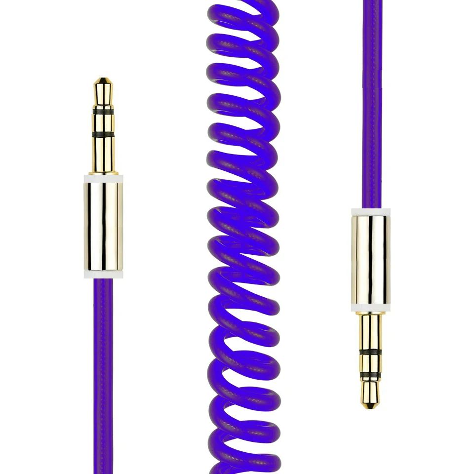 

3.5mm Stereo Jack Audio Cable 3.5 TRS Male to Male AUX Retractable Spring Cable for Mobile Phone Car Speaker MP3/MP4 Headphones