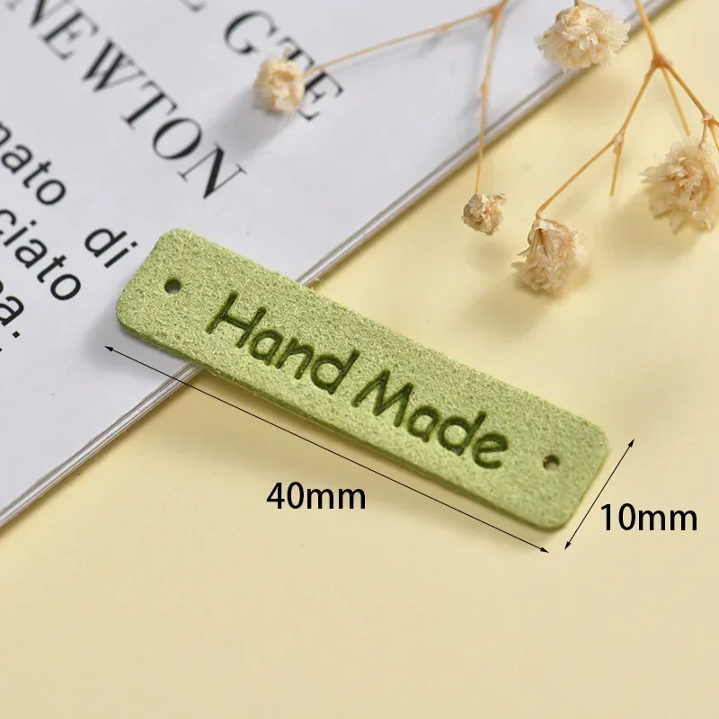 봉제 액세서리용 양각 PU 가죽 라벨, DIY 의류 가방 소재 태그, 여러 가지 색상, 1*4cm, 로트당 40 개