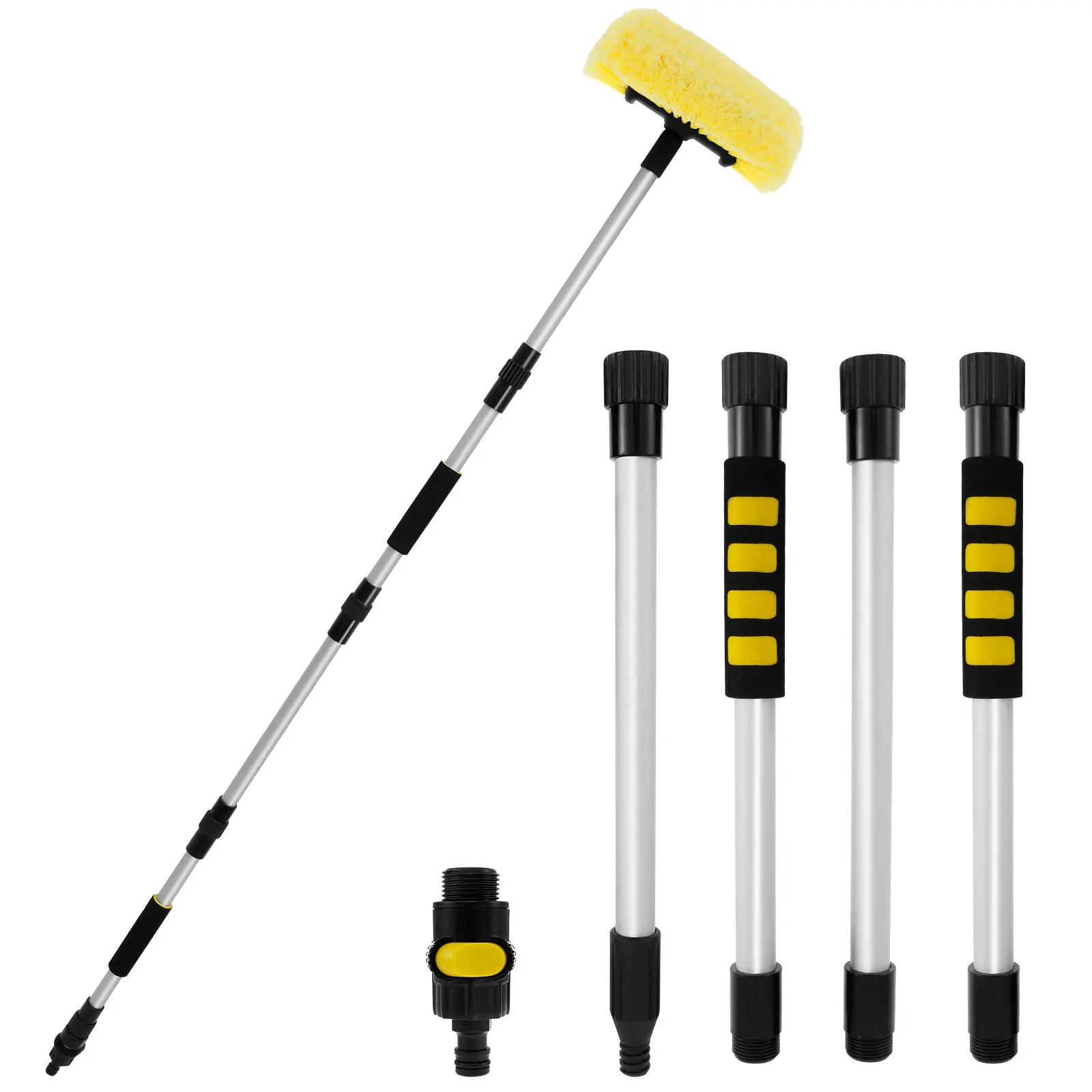 

Car Wash Brush 60 Inch Car Wash Mop Removable Long Handle Bristle Car Washing Brush Transducer Scratch-Free Car Detailing Mop