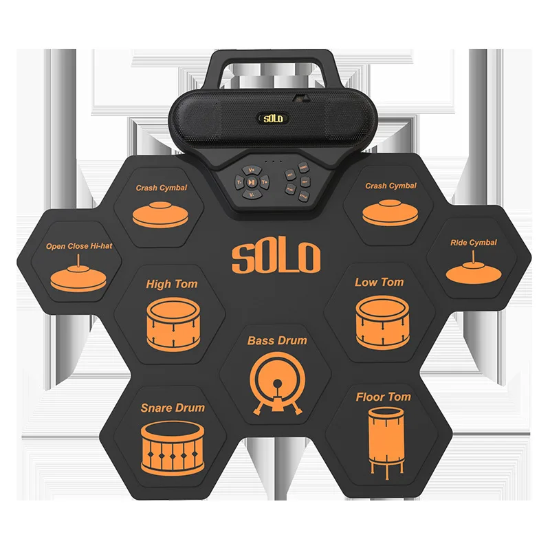 Electronic Drum Set Electronic Drum Pad Portable Colored Hand Rolled Pad for Adult Beginner Percussion Instrument
