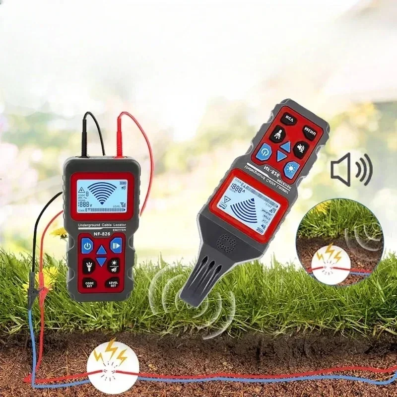 NOYAFA NF-826 Underground Cable Tester Wire Tracker High&Low Voltage Cable Locator Anti-Interference Underground Pipe Detector