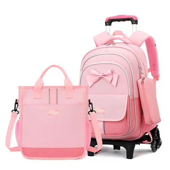 School Bag Kids Rolling Backpack for Boy Girls Wheeled Backpacks With Wheels Trolley Bookbag Carry on Luggage with Shoulder Bags 1