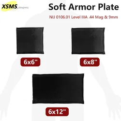 NIJ IIIA 3A Soft Bulletproof Plate Ballistic Vest Bulletproof Side Panel Waist Armor Panel 6x8 6x6 6x12