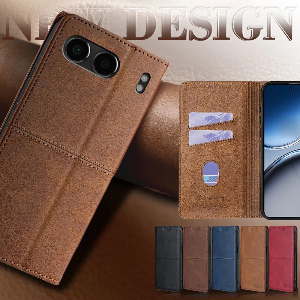 Enhanced Magnetic Leather Phone Case with Fall Prevention - Flip Book Cover