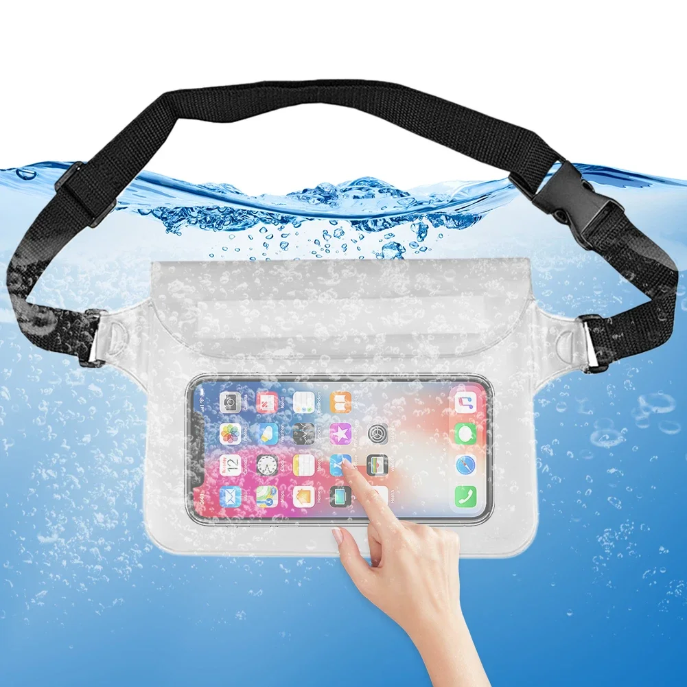 Waterproof Swimming Diving Bag PVC Beach Drifting Diving Waist Pack Shoulder Bag Underwater Mobile Phone Case Outdoor Dry Bag