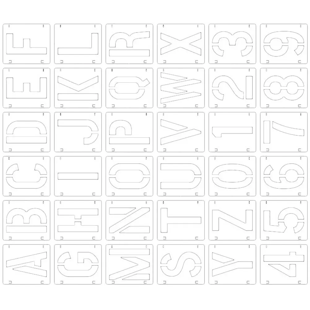 1 세트 문자 번호 스텐실 플라스틱 그림 그리기 템플릿 DIY 공예용 대형 중공 디자인 홈 장식 그림 도구
