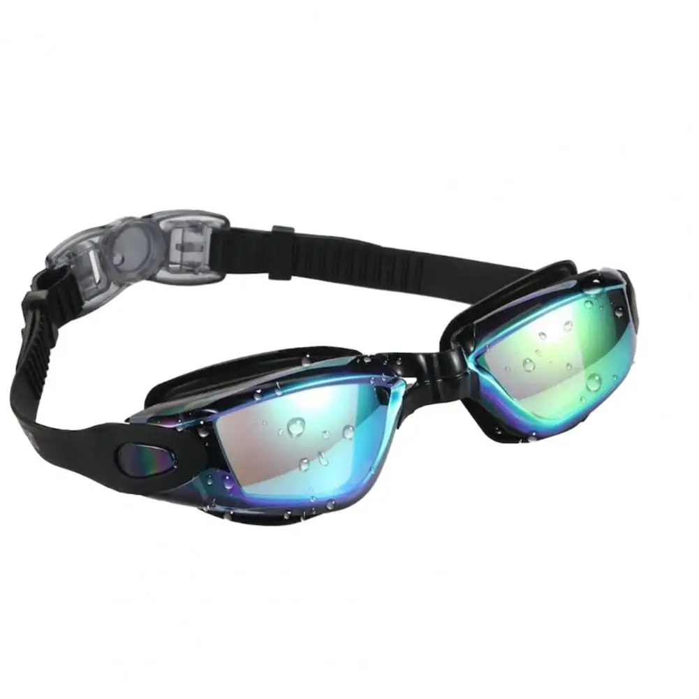 

Swimming Goggles with Wide Lenses Waterproof UV Protection Adjustable Strap Design Adult Swimming Eyewear Glasses