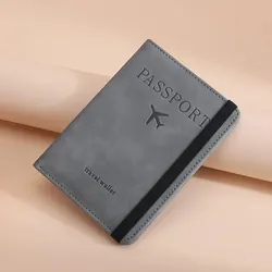 Luxury RFID-Blocking Passport Wallet - Premium PU Leather Travel Essential (GRAY)