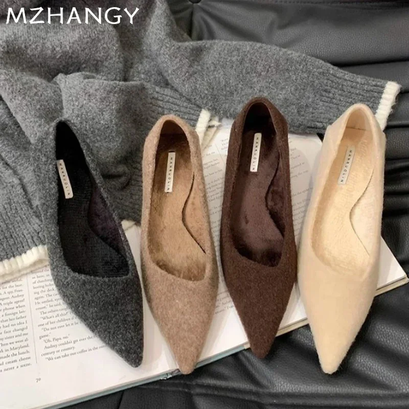 Pointed Toe Suede Sexy Mid Heels Shoes Women Shallow Elegant Sandals 2025 Trend Spring Party Shoes Pumps Luxury Mujer Zapatos 4
