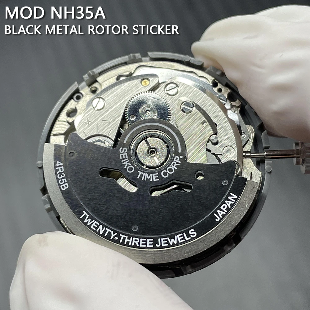 Japan-NH35-NH36-Mechanical-Movement-with-Black-Metal-Patch-STICKER ...