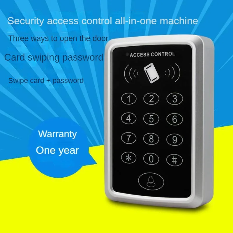ID Card Swiping Password Access Control Machine Single and Double Door Glass Door Iron Door Set Accessories